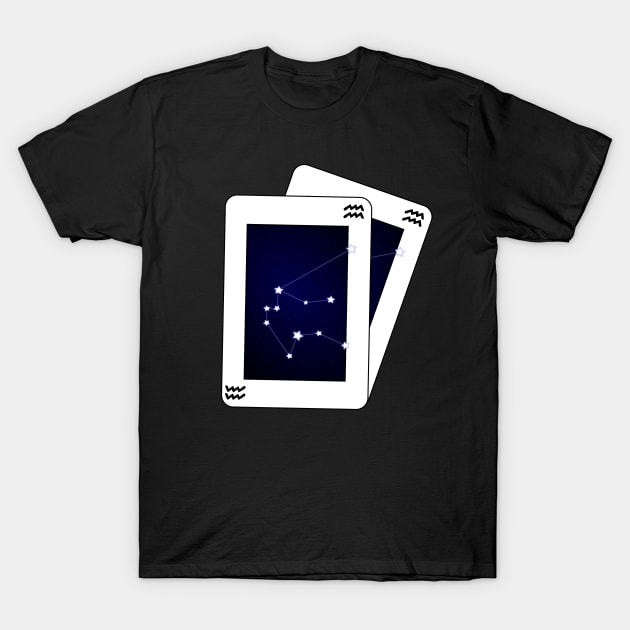 Aquarius Zodiac Sign Card T-Shirt by EddyBispo